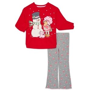 Strawberry Shortcake Cake Graphic Crewneck Sweatshirt And Flare Leggings Set 3T